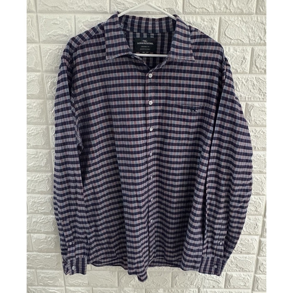 RODD & GUNN MENS SHIRT SIZE XL ORIGINAL FIT LONG‎ SLEEVE ITALY BUTTON FRONT